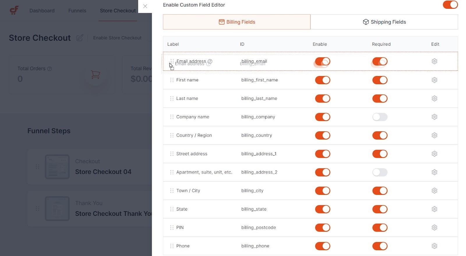 How To Customize the WooCommerce Checkout Page drag-and-drop-checkout-form-field