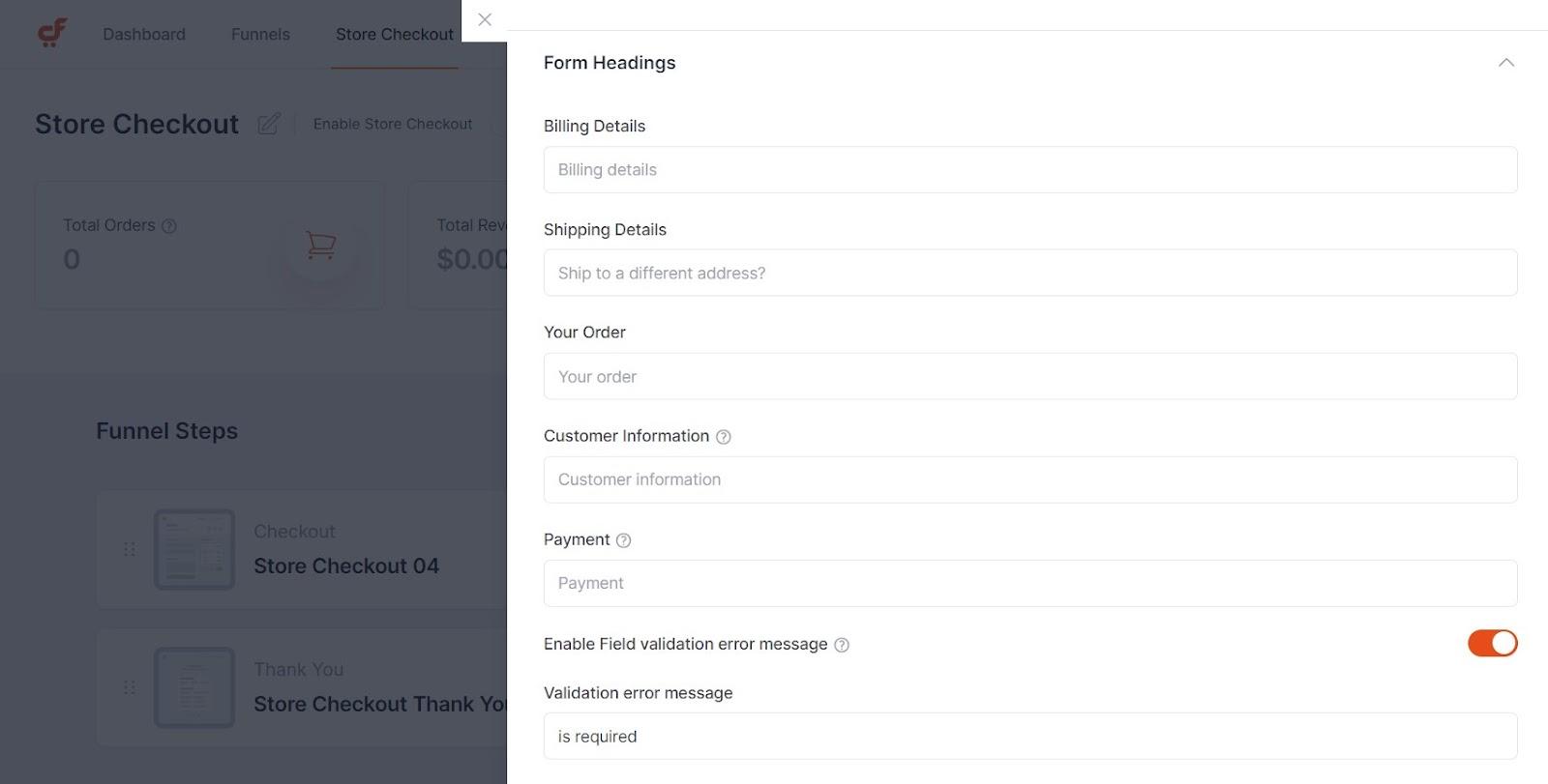 How To Customize the WooCommerce Checkout Page enable-field-validation-error-message