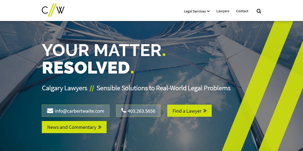 26 Best Law Firm Website Design Examples + Free Templates Carbert Waite LLP site