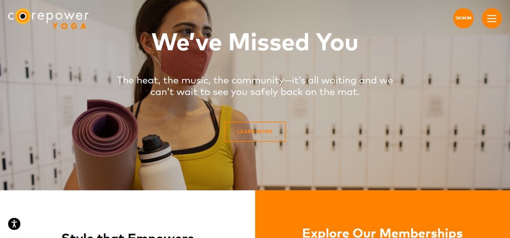 14 Best Yoga Websites: Web Design Inspirations for Studios and Teachers CorePower Yoga website