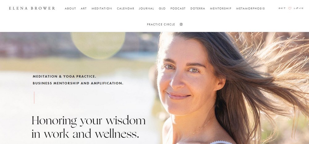 14 Best Yoga Websites: Web Design Inspirations for Studios and Teachers Elena Brower yoga site