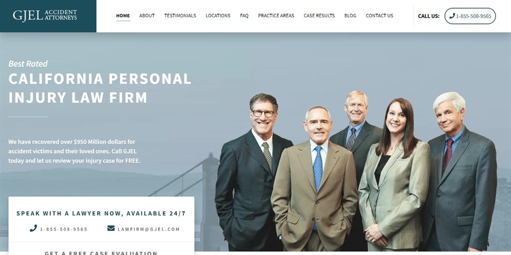 26 Best Law Firm Website Design Examples + Free Templates GJEL Accident Attorneys law firm