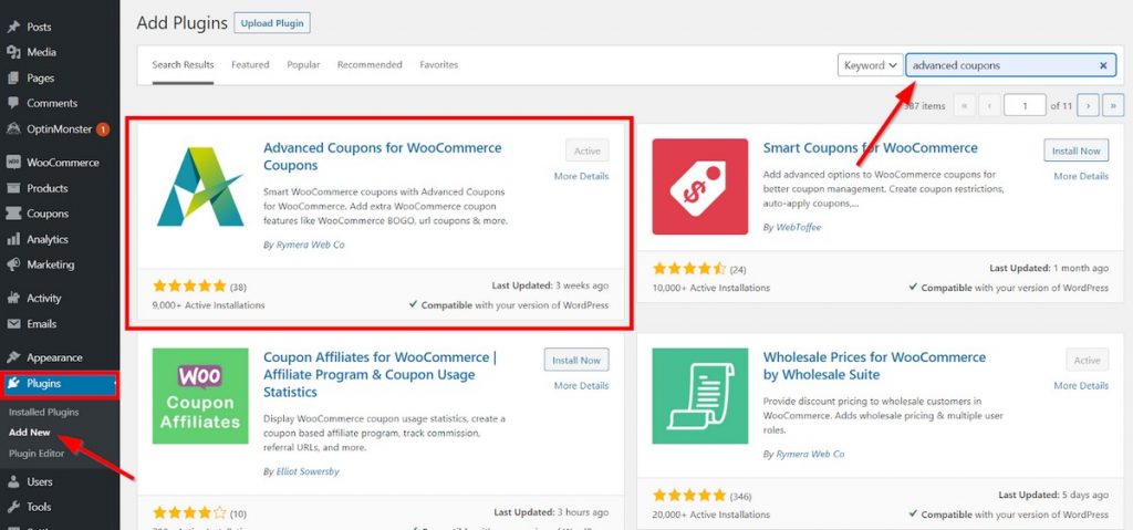 Use WooCommerce Bogo Coupons To Drive More Sales + Plugins To Help Install advanced coupons for WooCommerce plugin