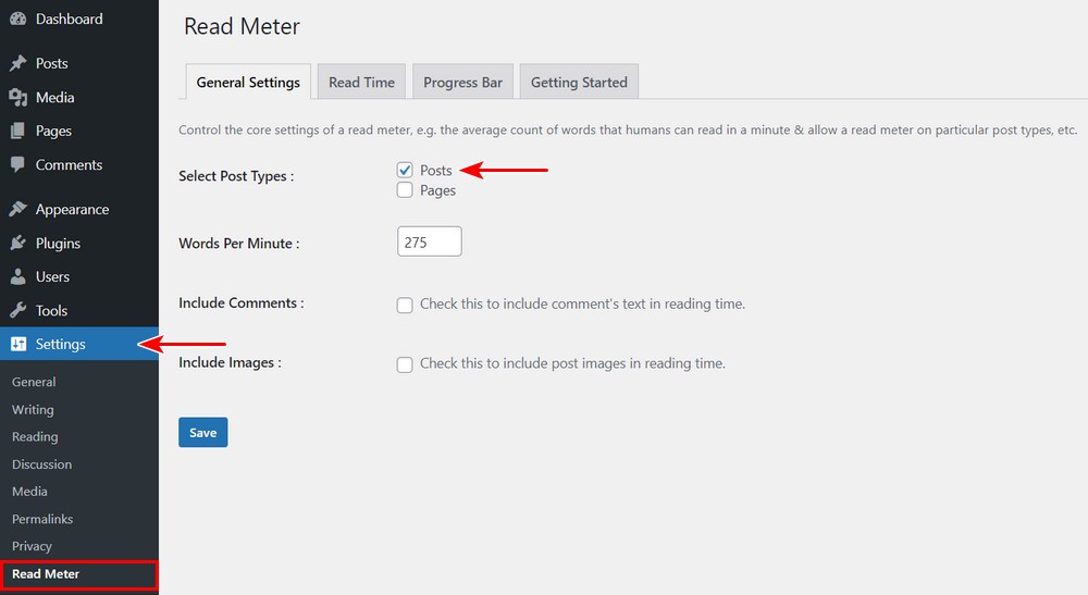Add a WordPress Reading Progress Bar – Complete Guide + 4 Plugins To Help Read meter setting