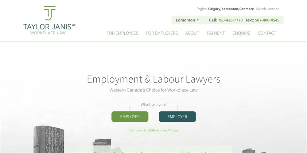 26 Best Law Firm Website Design Examples + Free Templates Taylor Janis LLP homepage