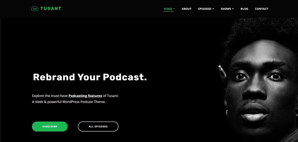 Do More With Less – 48 Best Simple WordPress Themes Revealed! Tusant Podcast & Music WordPress Theme