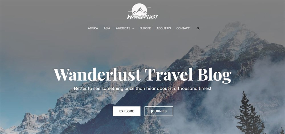 280+ Elementor Templates for Every Niche (Free + Premium) Wanderlust Travel Diary Astra template