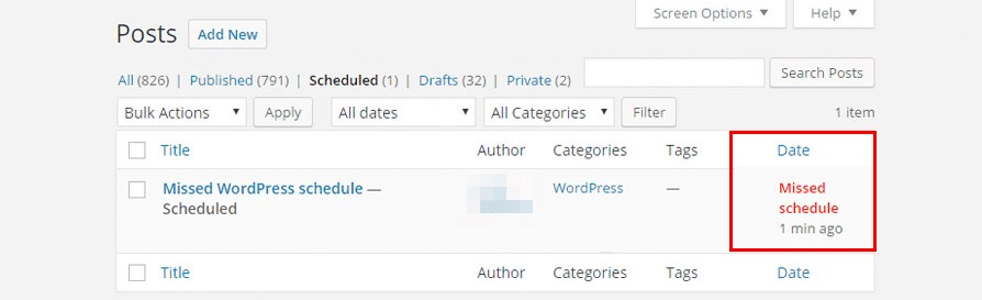 How To Fix WordPress Missed Schedule Post Error (4 Methods) WordPress missed schedule post error