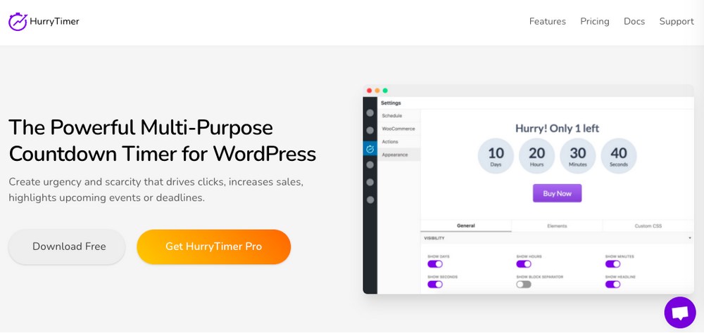 Scarcity Sells – 20 Best WordPress Countdown Timer Plugins To Boost Sales hurrytimer homepage