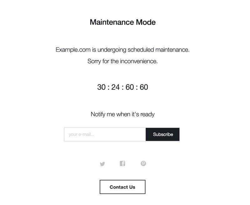 Scarcity Sells – 20 Best WordPress Countdown Timer Plugins To Boost Sales maintenance mode example
