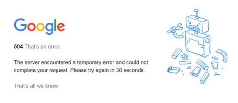 How To Fix the 504 Gateway Timeout Error in WordPress (Complete Guide) 504 google error example