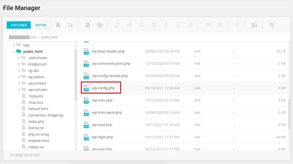 Error Establishing a Database Connection? 7 Ways To Fix It Fast! Access WordPress wp cofig file using file manager