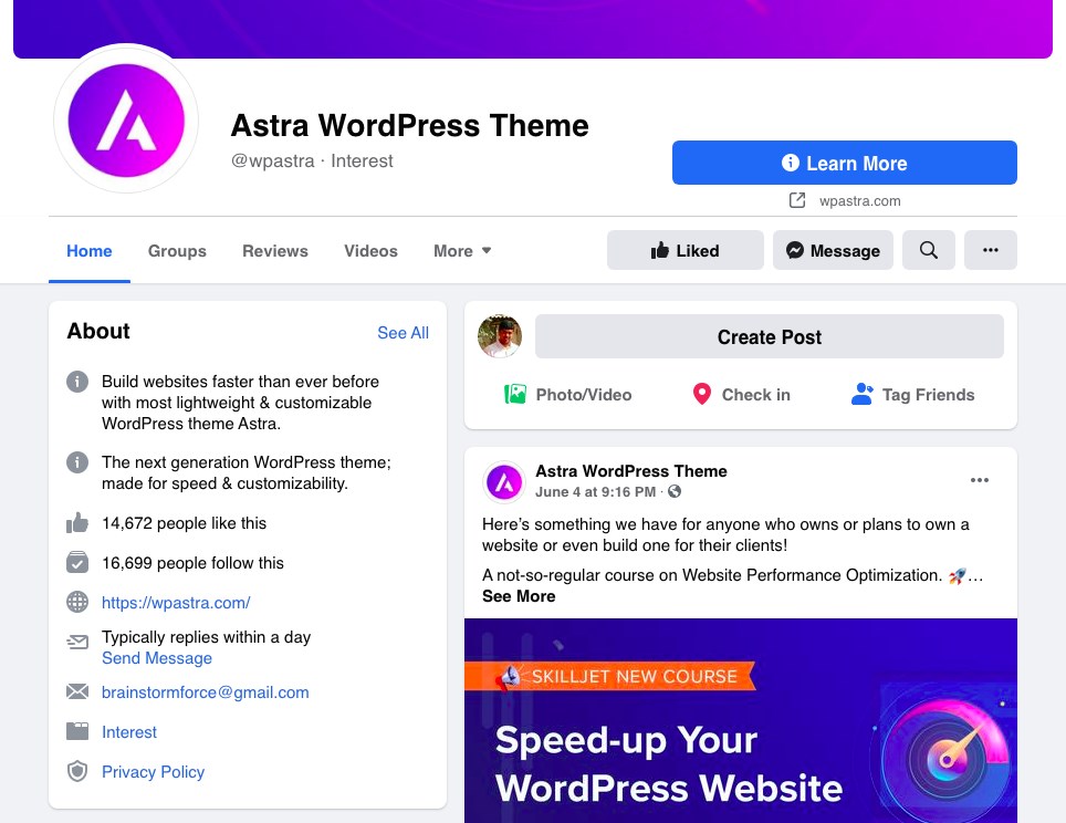 How To Find Someone's Email Address (13 Proven Ways) Astra Facebook page