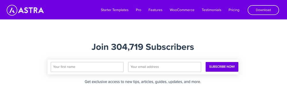 How To Find Someone's Email Address (13 Proven Ways) Astra subscription form