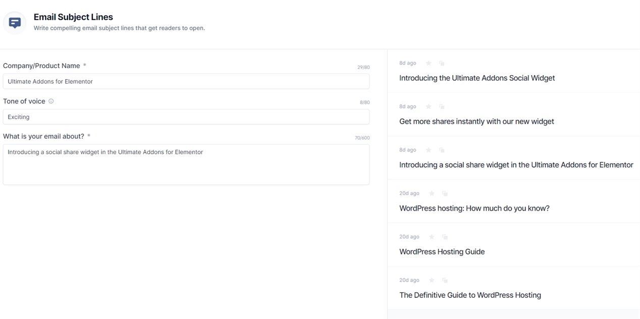 Jasper Review - Can Software Write Better Than You? Email Subject Lines template example