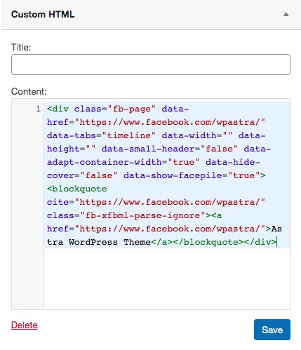 How To Embed Facebook Timelines in WordPress (With and Without Plugin) HTML widget to display facebook page
