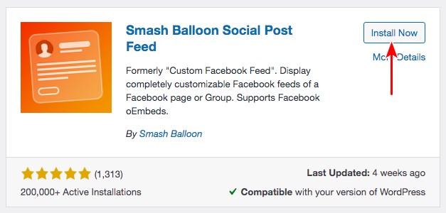 How To Embed Facebook Timelines in WordPress (With and Without Plugin) Install Smash Balloon social feed plugin