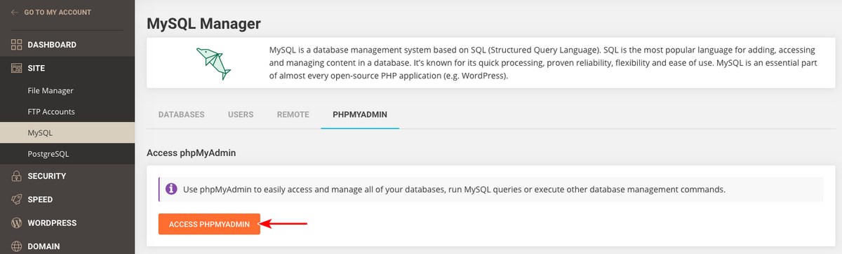 Error Establishing a Database Connection? 7 Ways To Fix It Fast! SiteGround mysql manager