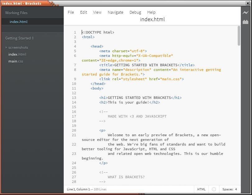 14 Best Text Editors for Programming – Windows, Mac and Linux Brackets text editor