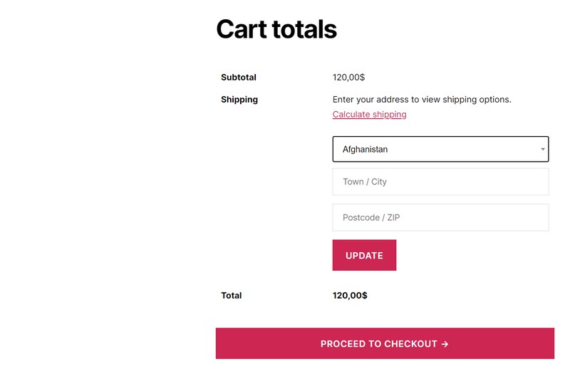 WooCommerce Flat Rate Shipping: All You Need to Know + Setup Guide Cart totals shipping 1