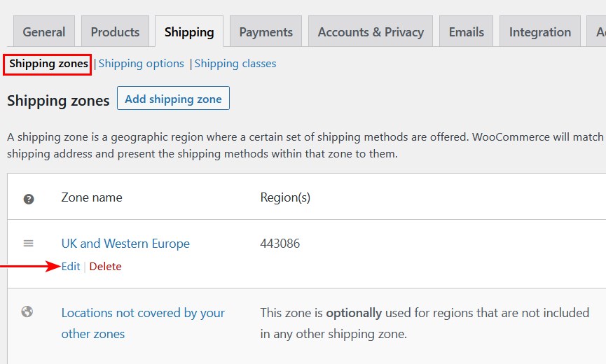 Set Up WooCommerce Shipping Options: Shipping Setup, Methods and Zones Explained Edit shipping zone