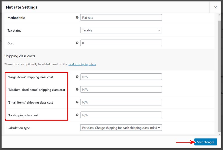 Set Up WooCommerce Shipping Options: Shipping Setup, Methods and Zones Explained Flate rate settings
