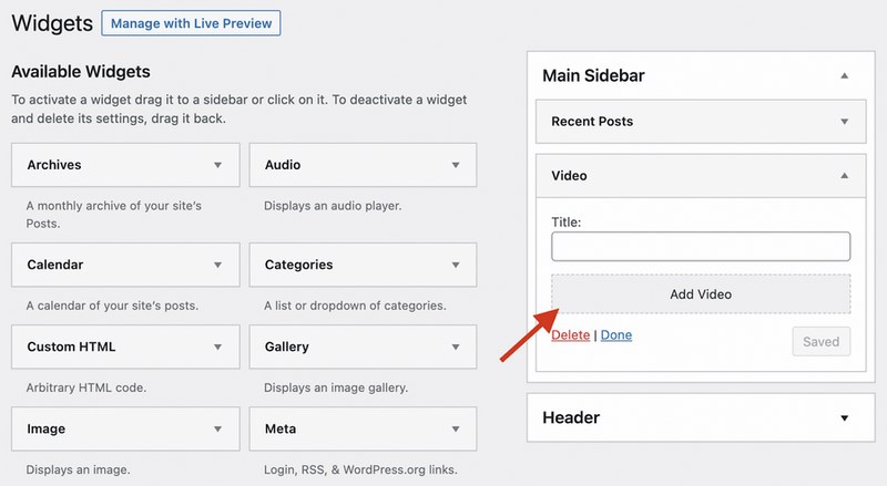 How To Embed Video in WordPress: Complete Beginner’s Guide Goto WordPress widgets