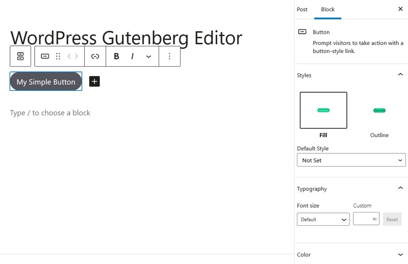 WordPress Block Editor (Gutenberg): Complete Guide for Beginners Gutenberg button and settings