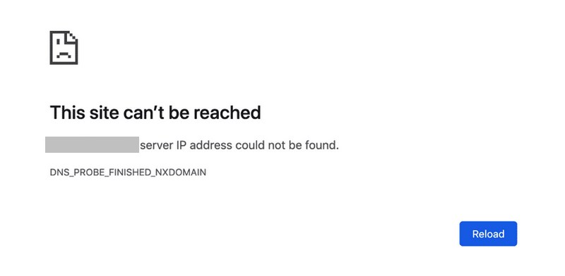 How To Fix DNS_probe_finished_bad_config Errors (9 Simple Ways) This site can't be reached site example