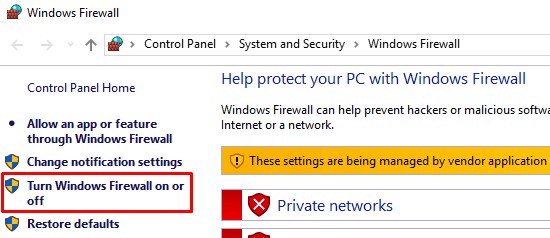How To Fix DNS_probe_finished_bad_config Errors (9 Simple Ways) Turn on or off windows firewall