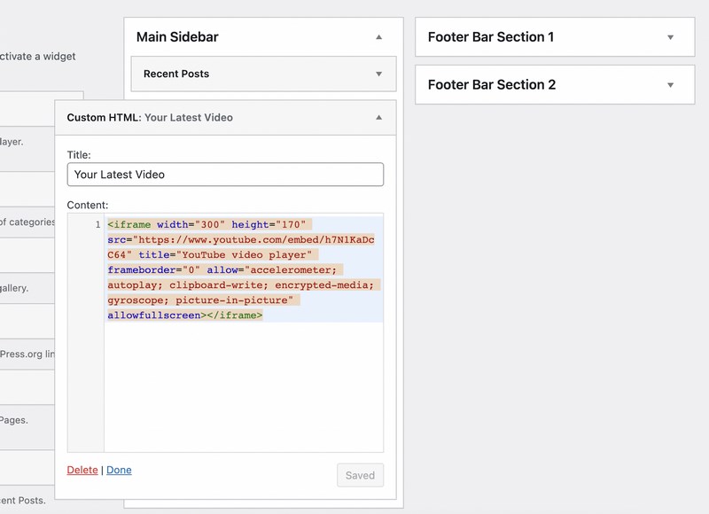 How To Embed Video in WordPress: Complete Beginner’s Guide Video in sidebar using HTML widget