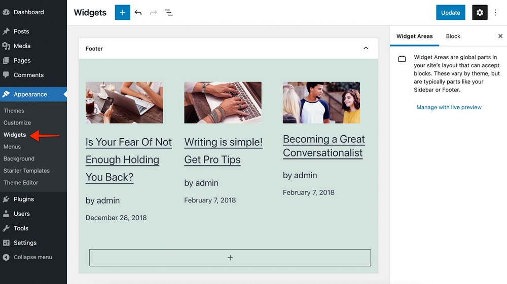 WordPress 5.8: What’s New in the Second Biggest WordPress Release This Year? WordPress 5.8 Widgets screen