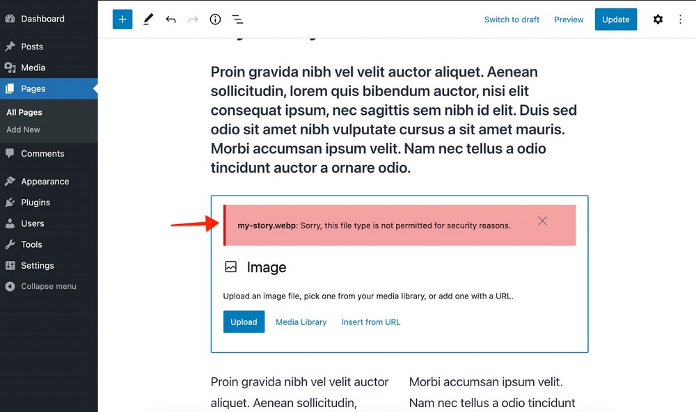 WordPress 5.8: What’s New in the Second Biggest WordPress Release This Year? WordPress Wepb images not supported in old version