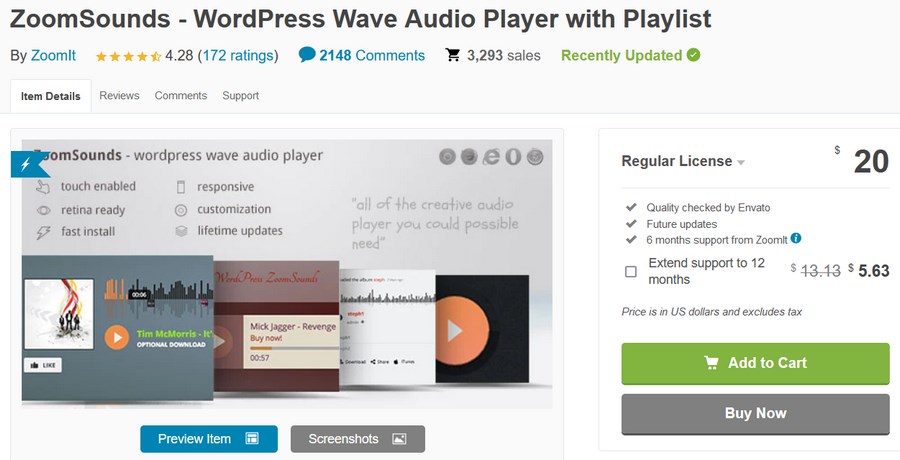 9 Best WordPress Audio Player Plugins for Hosting Music on Your Website ZoomSounds WordPress audio plugin