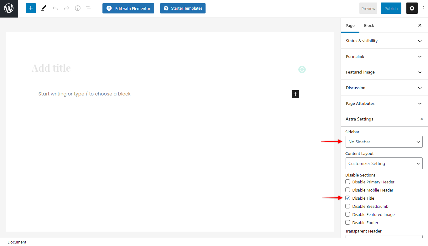 Recommended Settings for Beaver Builder and the Astra Theme Astra Settings: Disable Title and Sidebar