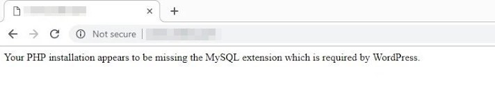 How To Fix "Your PHP Installation Appears to Be Missing the MYSQL Extension Which Is Required by WordPress” Errors missing MySQL extension error example