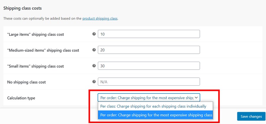 WooCommerce Flat Rate Shipping: All You Need to Know + Setup Guide shipping class calculation type