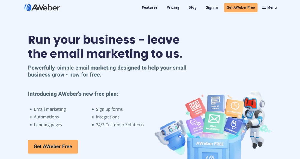 23 Best Email Autoresponders for Marketing Automation (Free and Paid Software) AWeber homepage