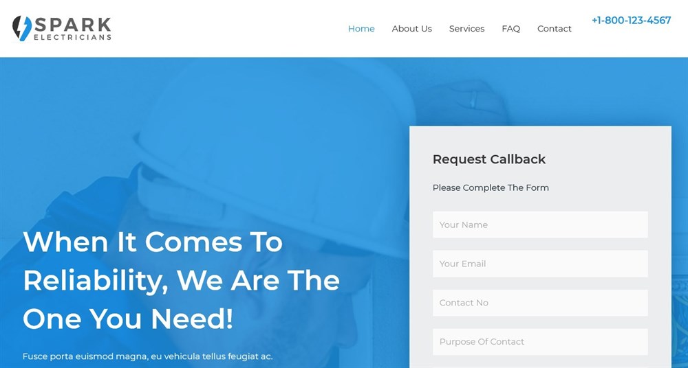 280+ Elementor Templates for Every Niche (Free + Premium) Astra's Elementor Template Electrician Business Website