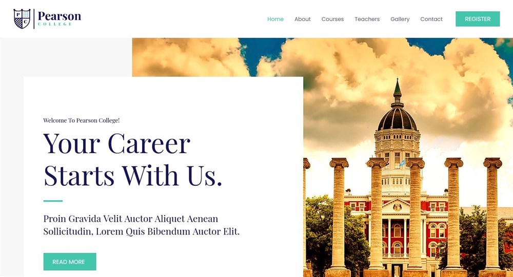280+ Elementor Templates for Every Niche (Free + Premium) Astra's Pearson College template