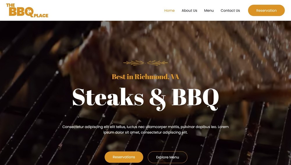 280+ Elementor Templates for Every Niche (Free + Premium) BBQ Restaurant Elementor template demo