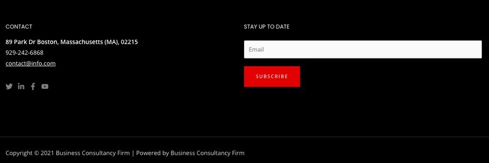 WordPress Footer Fail? Edit the Footer With Our Expert Guide Business consultancy firm footer