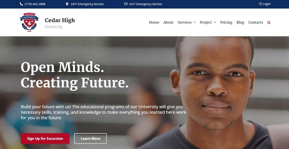 30 Best WordPress Educational Themes for Schools and Learning Websites Cedar high theme demo