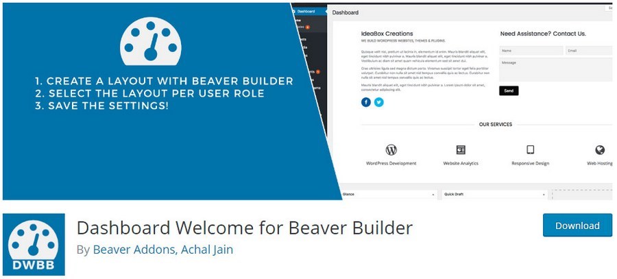17 Best Beaver Builder Addons (Free Plugins Included) Dashboard welcome for Beaver Builder plugin