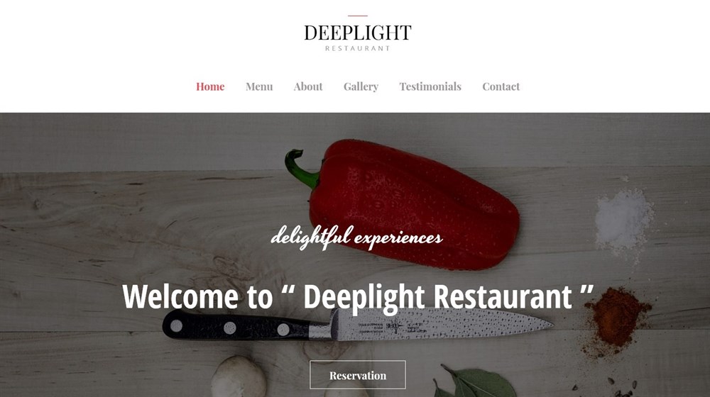 280+ Elementor Templates for Every Niche (Free + Premium) Deeplight Restaurant template demo