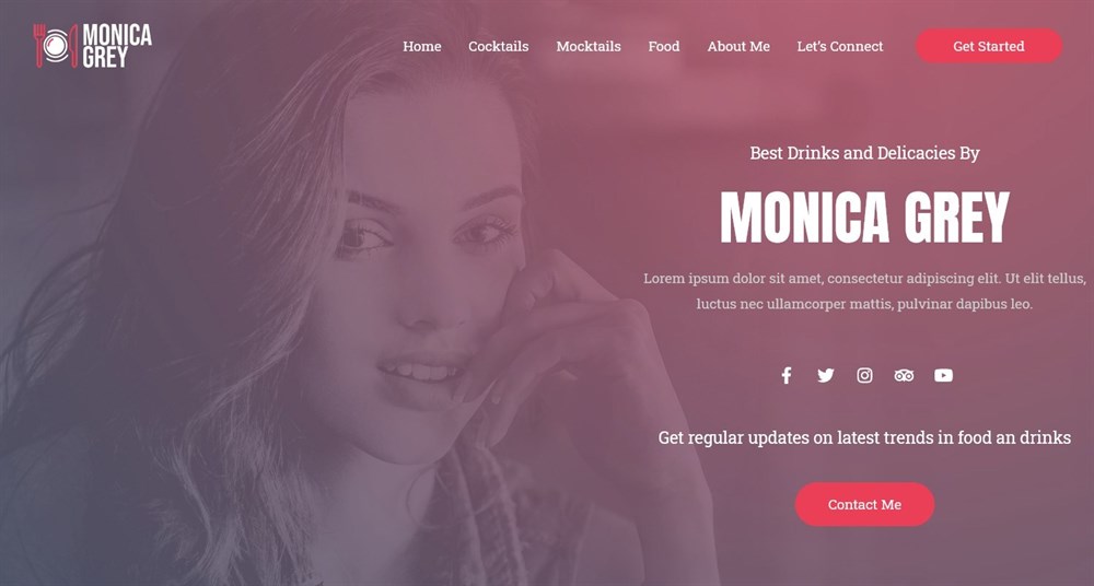 280+ Elementor Templates for Every Niche (Free + Premium) Food and Drinks Blogger Website demo