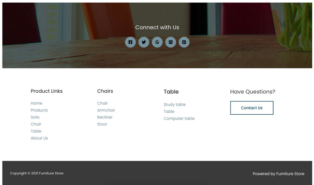 WordPress Footer Fail? Edit the Footer With Our Expert Guide Furniture store footer example