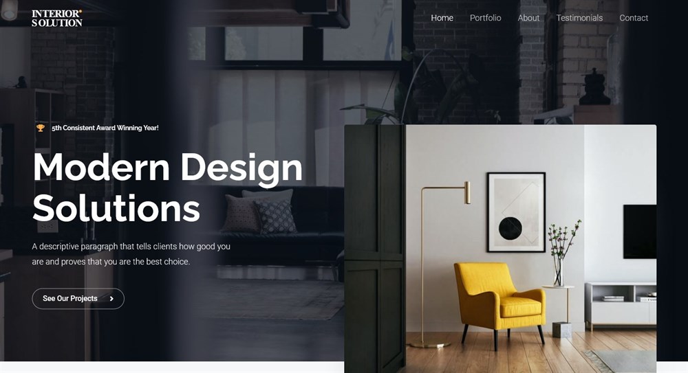 280+ Elementor Templates for Every Niche (Free + Premium) Interior Design Firm demo site