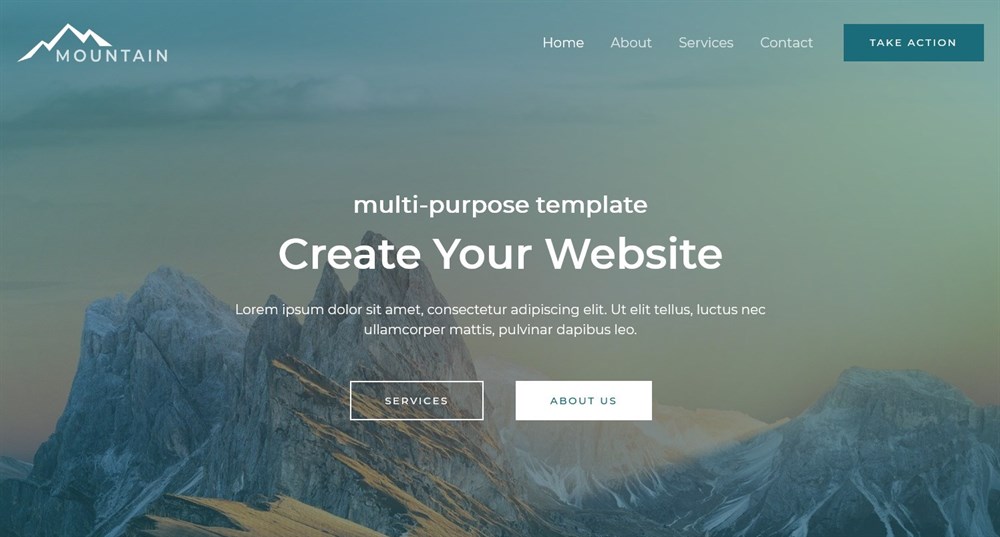 280+ Elementor Templates for Every Niche (Free + Premium) Mountain demo
