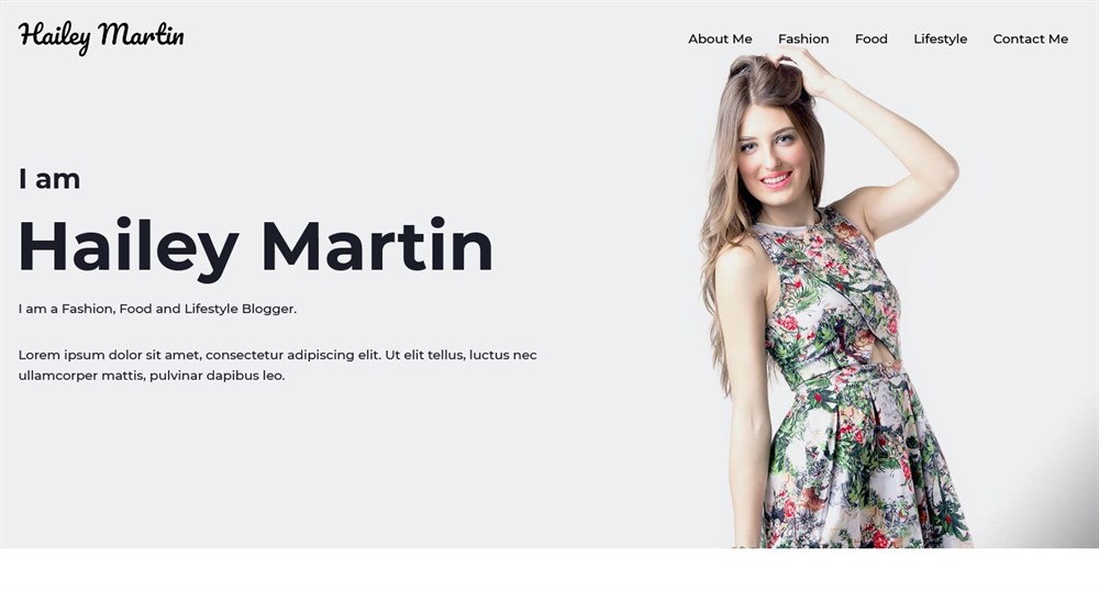 280+ Elementor Templates for Every Niche (Free + Premium) Personal blog of Hailey Martin Elementor template
